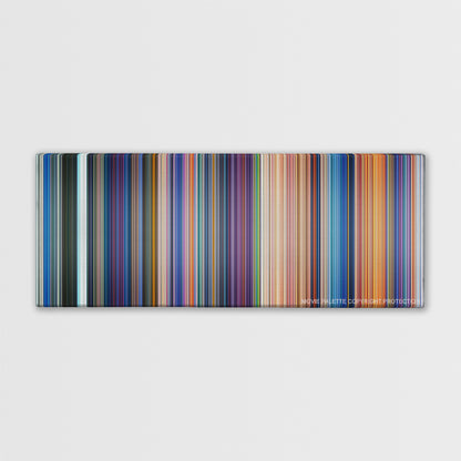 The Little Mermaid color palette canvas print: thousands of thin vertical stripes of color