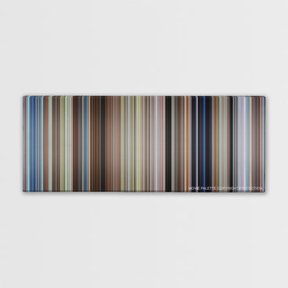 50 First Dates color palette canvas print: thousands of thin vertical stripes of color