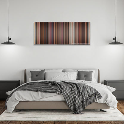 How to Lose a Guy in 10 Days color palette canvas above a bed, between two black pendant lamps