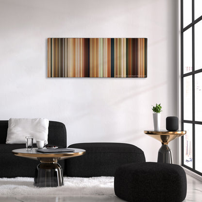 Madagascar: Escape 2 Africa color palette canvas above a black sofa with a gold-topped table