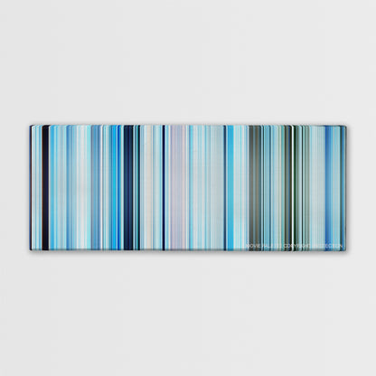 Happy Feet color palette canvas print: thousands of thin vertical stripes of color