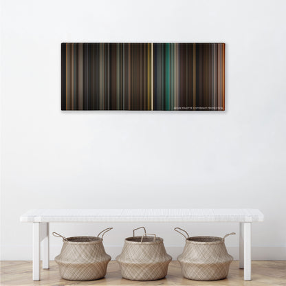 Alien: Resurrection color palette canvas above a white bench with three woven baskets