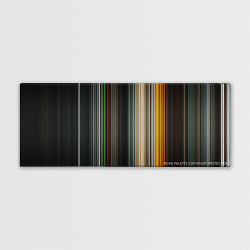 Snowpiercer color palette canvas print: thousands of thin vertical stripes of color