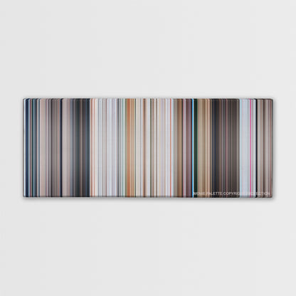 Superman II color palette canvas print: thousands of thin vertical stripes of color