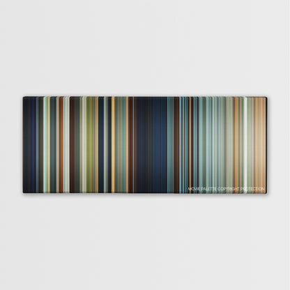 The Vow color palette canvas print: thousands of thin vertical stripes of color
