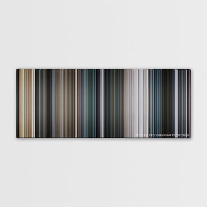 Captain America: Civil War color palette canvas print: thousands of thin vertical stripes of color