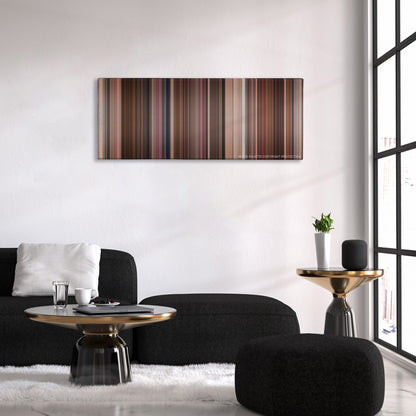 How to Lose a Guy in 10 Days color palette canvas above a black sofa with a gold-topped table