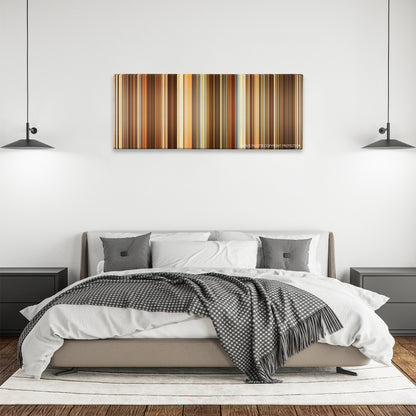 The Girl with the Dragon Tattoo color palette canvas above a bed, between two black pendant lamps