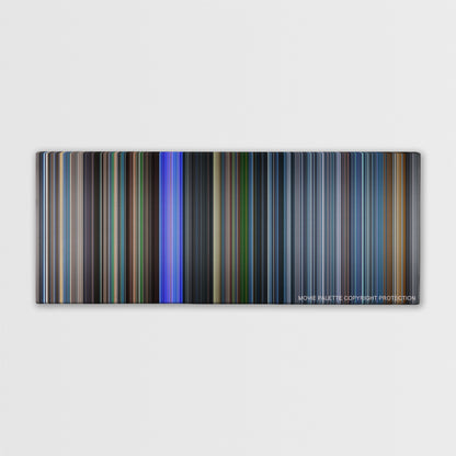 Ready Player One color palette canvas print: thousands of thin vertical stripes of color