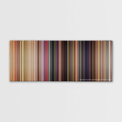 Toy Story color palette canvas print: thousands of thin vertical stripes of color