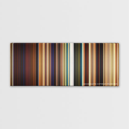 Puss in Boots color palette canvas print: thousands of thin vertical stripes of color