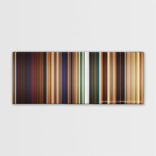 Puss in Boots color palette canvas print: thousands of thin vertical stripes of color