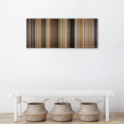 Sweet Home Alabama color palette canvas above a white bench with three woven baskets