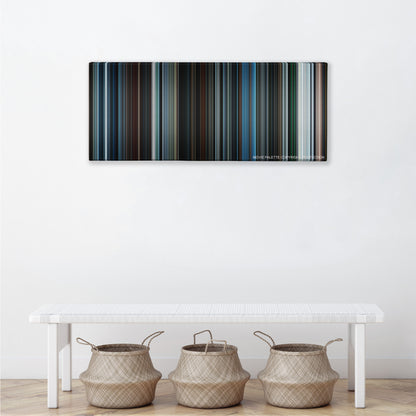 Star Trek Beyond color palette canvas above a white bench with three woven baskets