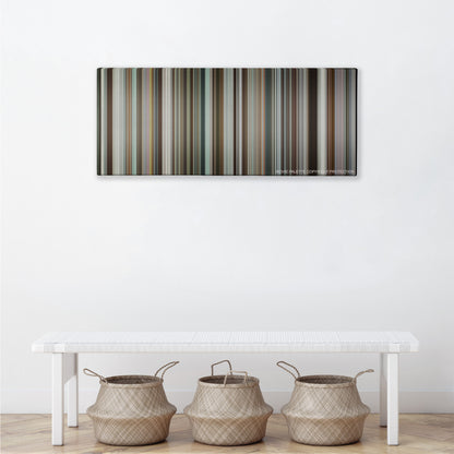 Spotlight color palette canvas above a white bench with three woven baskets