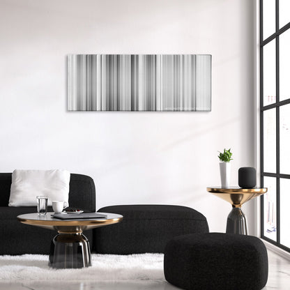 Bicycle Thieves color palette canvas above a black sofa with a gold-topped table