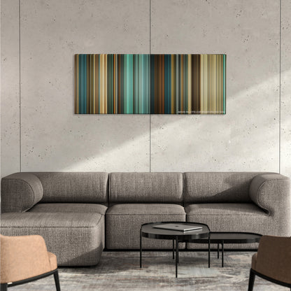 300: Rise of an Empire color palette canvas on a concrete wall above a gray sectional sofa