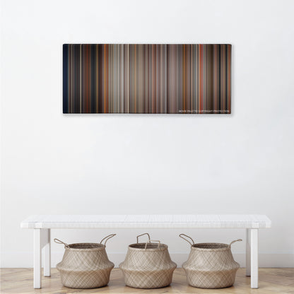 Speed color palette canvas above a white bench with three woven baskets