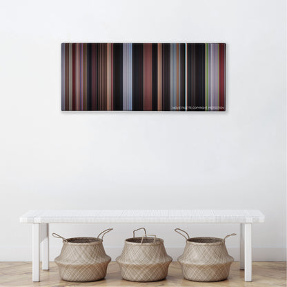 Dracula Untold color palette canvas above a white bench with three woven baskets