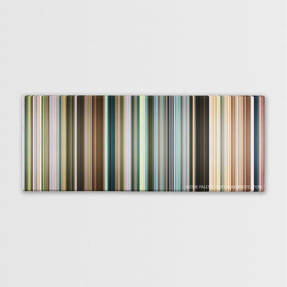 The Constant Gardener color palette canvas print: thousands of thin vertical stripes of color
