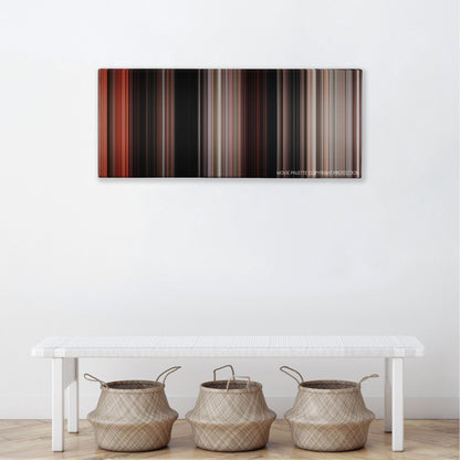 Rambo: First Blood Part II color palette canvas above a white bench with three woven baskets