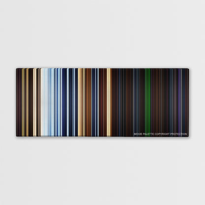 Pitch Black color palette canvas print: thousands of thin vertical stripes of color