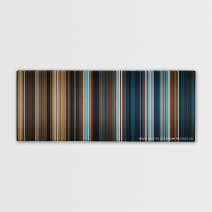 The Golden Compass color palette canvas print: thousands of thin vertical stripes of color