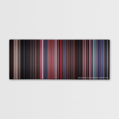 The Rocky Horror Picture Show color palette canvas print: thousands of thin vertical stripes of color