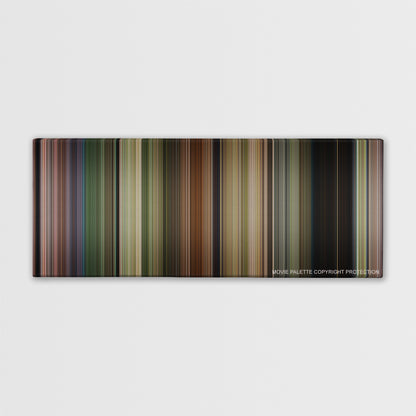 Jumanji: Welcome to the Jungle color palette canvas print: thousands of thin vertical stripes of color