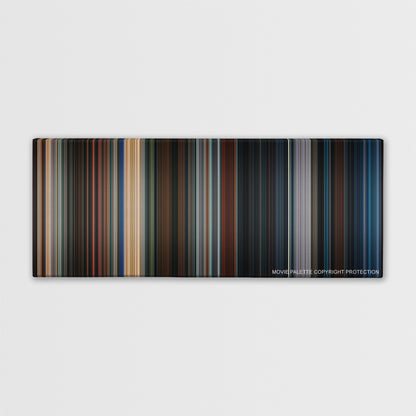 Mr. & Mrs. Smith color palette canvas print: thousands of thin vertical stripes of color