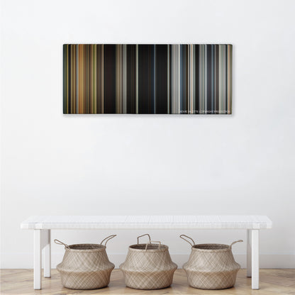 The Divergent Series: Insurgent color palette canvas above a white bench with three woven baskets