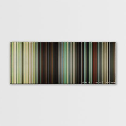 Atonement color palette canvas print: thousands of thin vertical stripes of color
