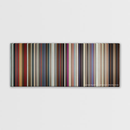 A Star Is Born color palette canvas print: thousands of thin vertical stripes of color