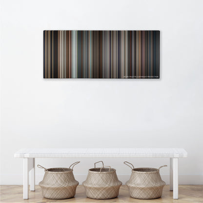 RoboCop color palette canvas above a white bench with three woven baskets