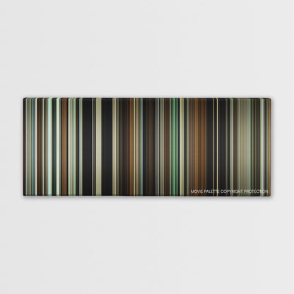 The Monuments Men color palette canvas print: thousands of thin vertical stripes of color