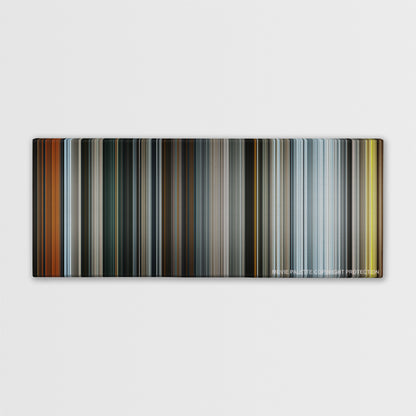 The Hobbit: The Battle of the Five Armies color palette canvas print: thousands of thin vertical stripes of color