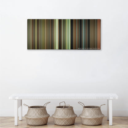 Driving Miss Daisy color palette canvas above a white bench with three woven baskets