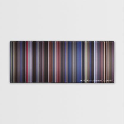 Man on the Moon color palette canvas print: thousands of thin vertical stripes of color
