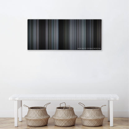 16 Blocks color palette canvas above a white bench with three woven baskets