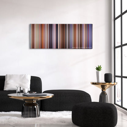 The Campaign color palette canvas above a black sofa with a gold-topped table