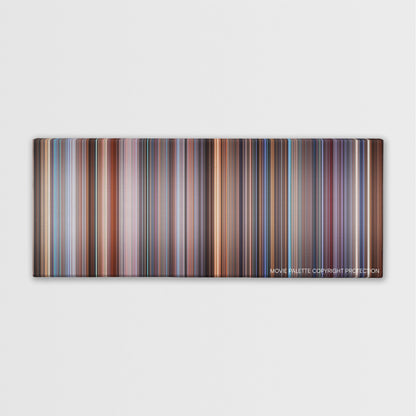 Hollow Man color palette canvas print: thousands of thin vertical stripes of color