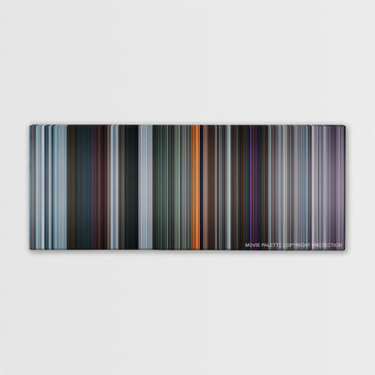 Deadpool color palette canvas print: thousands of thin vertical stripes of color