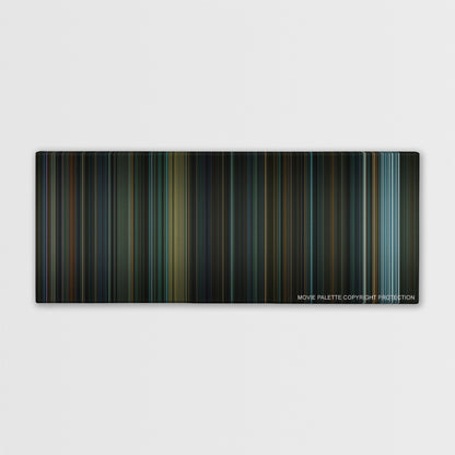Suicide Squad color palette canvas print: thousands of thin vertical stripes of color