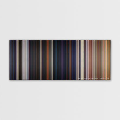 Avengers: Infinity War color palette canvas print: thousands of thin vertical stripes of color