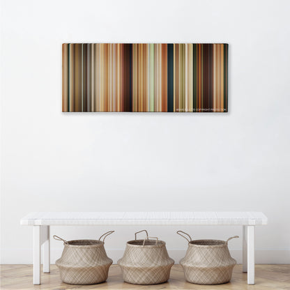 Madagascar: Escape 2 Africa color palette canvas above a white bench with three woven baskets
