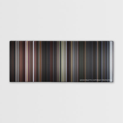 The Score color palette canvas print: thousands of thin vertical stripes of color