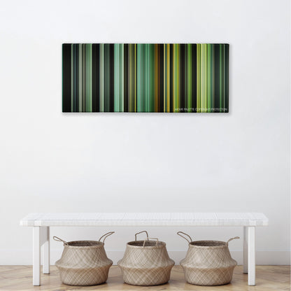 In the Heart of the Sea color palette canvas above a white bench with three woven baskets