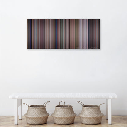Live and Let Die color palette canvas above a white bench with three woven baskets