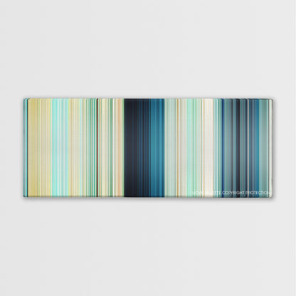 The Shallows color palette canvas print: thousands of thin vertical stripes of color