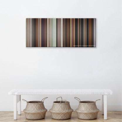Get Hard color palette canvas above a white bench with three woven baskets